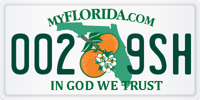 FL license plate 0029SH