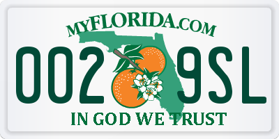 FL license plate 0029SL