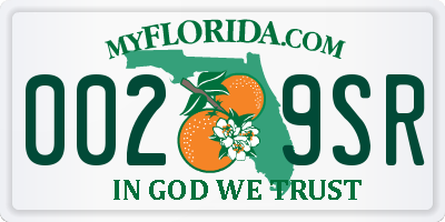 FL license plate 0029SR