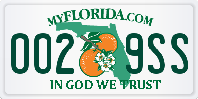 FL license plate 0029SS