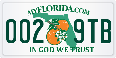 FL license plate 0029TB
