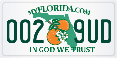 FL license plate 0029UD