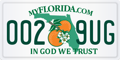 FL license plate 0029UG