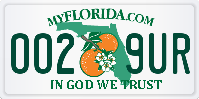 FL license plate 0029UR