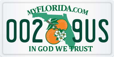 FL license plate 0029US