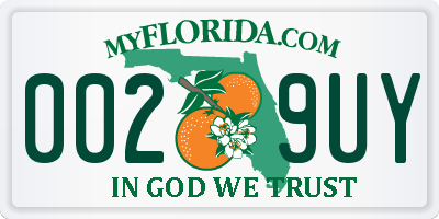 FL license plate 0029UY