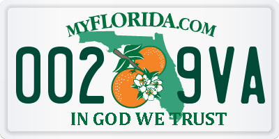 FL license plate 0029VA