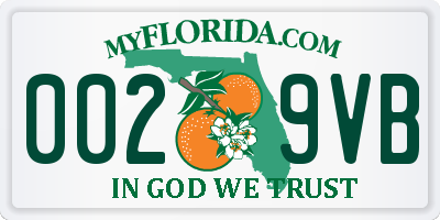 FL license plate 0029VB