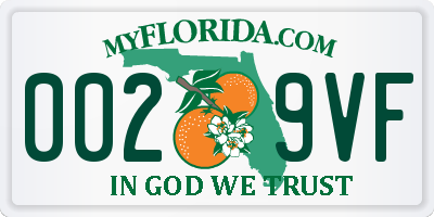 FL license plate 0029VF