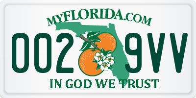 FL license plate 0029VV