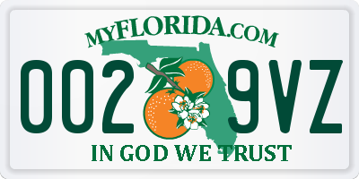 FL license plate 0029VZ
