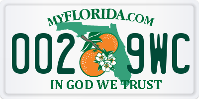 FL license plate 0029WC