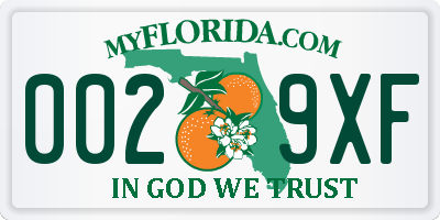 FL license plate 0029XF