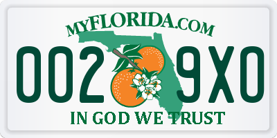 FL license plate 0029XO