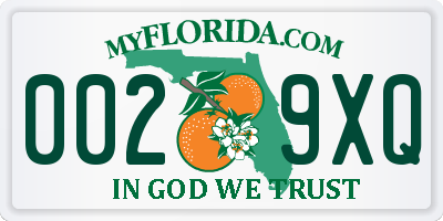 FL license plate 0029XQ