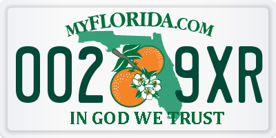 FL license plate 0029XR