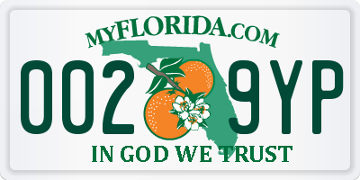 FL license plate 0029YP