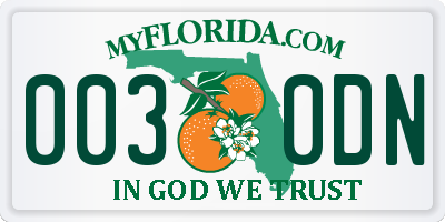 FL license plate 0030DN
