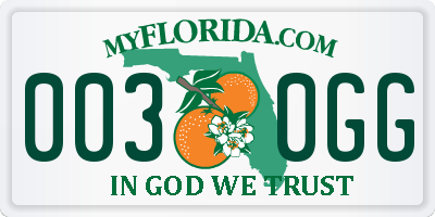 FL license plate 0030GG