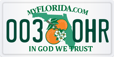 FL license plate 0030HR