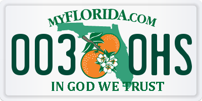 FL license plate 0030HS