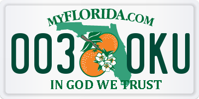 FL license plate 0030KU