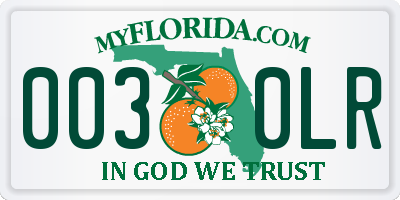 FL license plate 0030LR