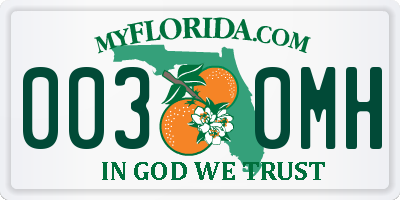 FL license plate 0030MH