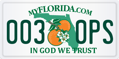 FL license plate 0030PS