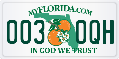 FL license plate 0030QH