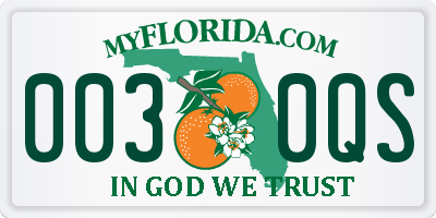 FL license plate 0030QS