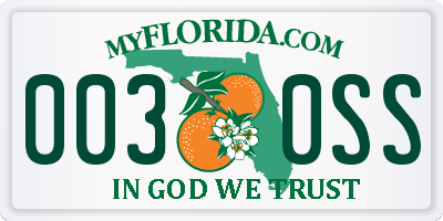 FL license plate 0030SS