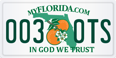 FL license plate 0030TS