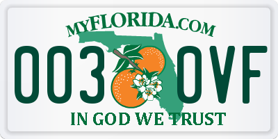 FL license plate 0030VF