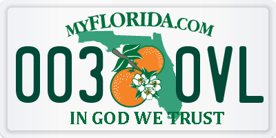 FL license plate 0030VL