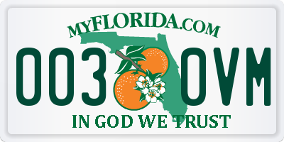 FL license plate 0030VM