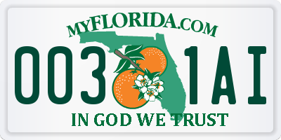FL license plate 0031AI