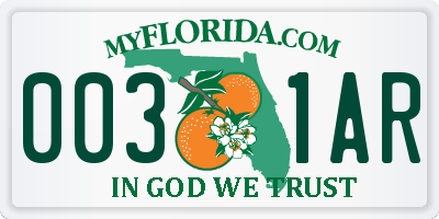 FL license plate 0031AR