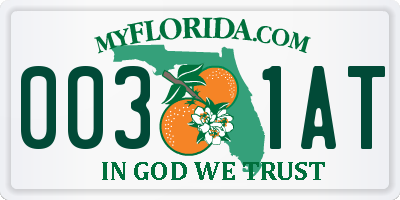 FL license plate 0031AT