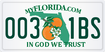FL license plate 0031BS