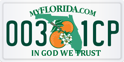 FL license plate 0031CP