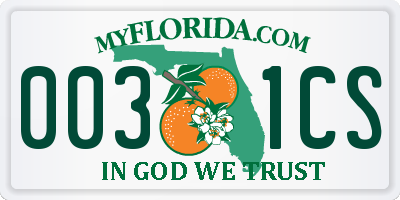 FL license plate 0031CS