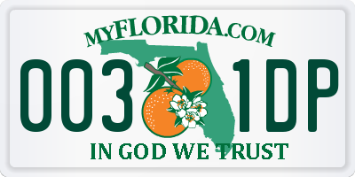 FL license plate 0031DP
