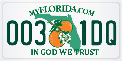 FL license plate 0031DQ