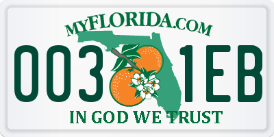 FL license plate 0031EB
