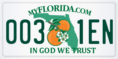 FL license plate 0031EN