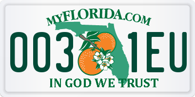 FL license plate 0031EU