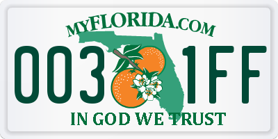 FL license plate 0031FF