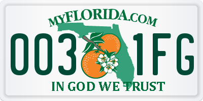 FL license plate 0031FG