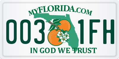 FL license plate 0031FH